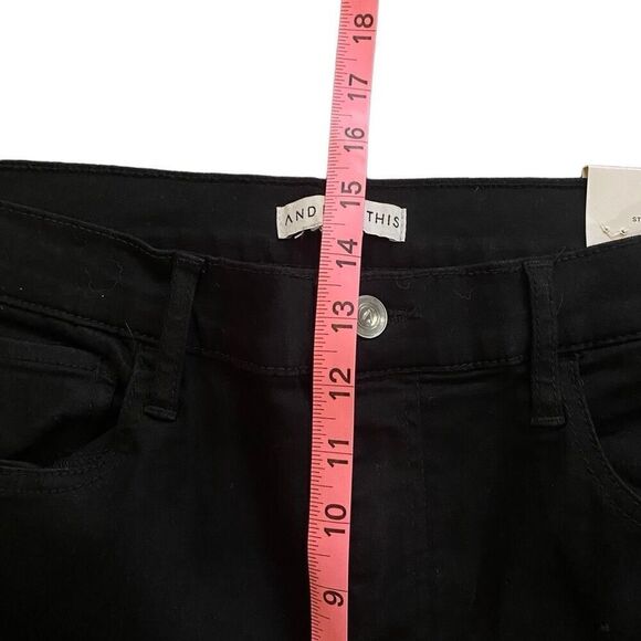 And Now This NWT High Rise black jeans size 32 footed through hip & thigh flares - Picture 10 of 14